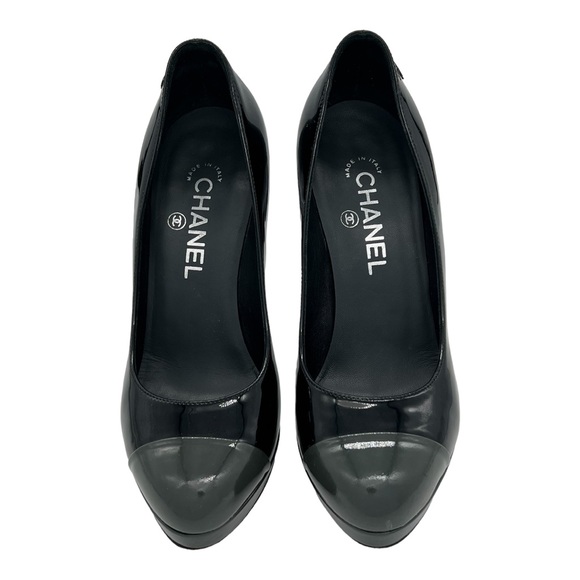Chanel Vintage 2008 Patent Pumps Size 37.5 black/grey - Picture 4 of 8